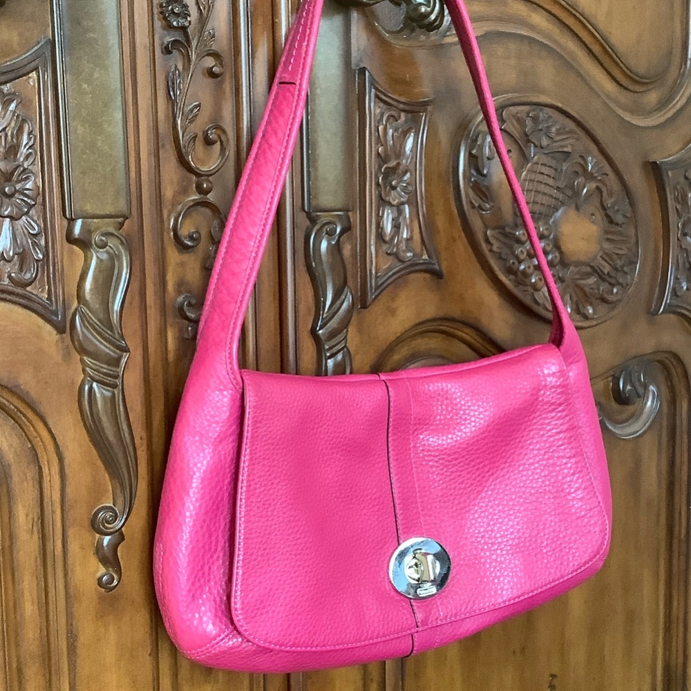 COACH Pebbled Leather Shoulder Bag